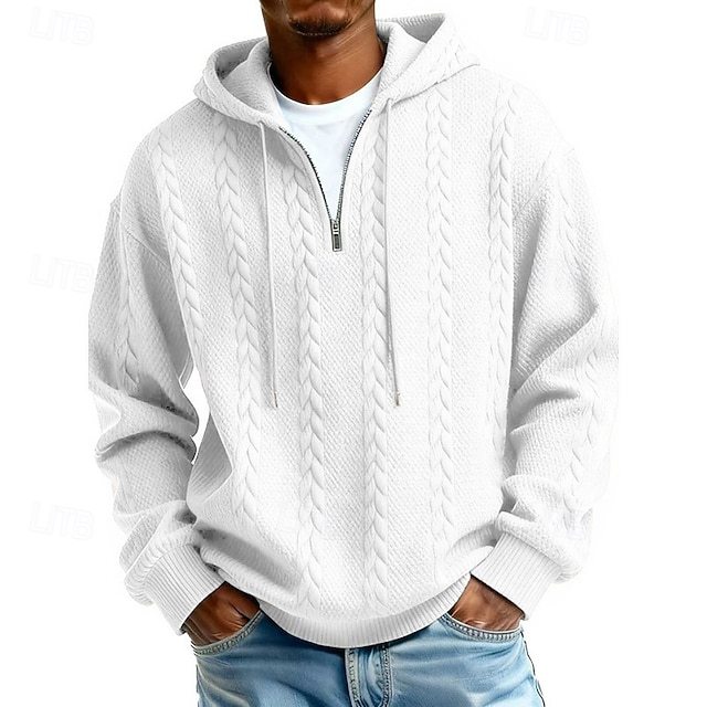 Men's Jacquard Hoodie Pullover Hoodie Sweatshirt