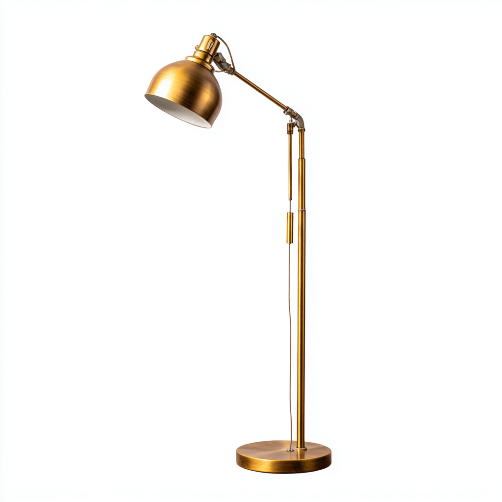 Lampada da terra in metallo per lettura 32x145 cm - oro - design industriale regolabile-Interiorixe