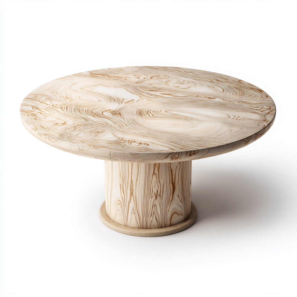 Tavolo da giardino rotondo in legno - 120x120x75 cm - colore naturale - per esterni - design contemporaneo-Interiorixe