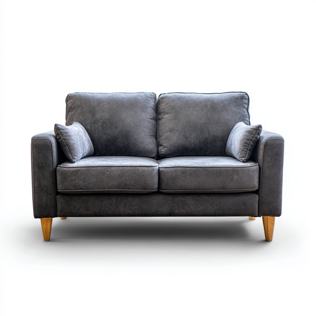 Divano a due posti in tessuto 160x85x85 cm - grigio scuro - design moderno - adatto per soggiorno-Interiorixe