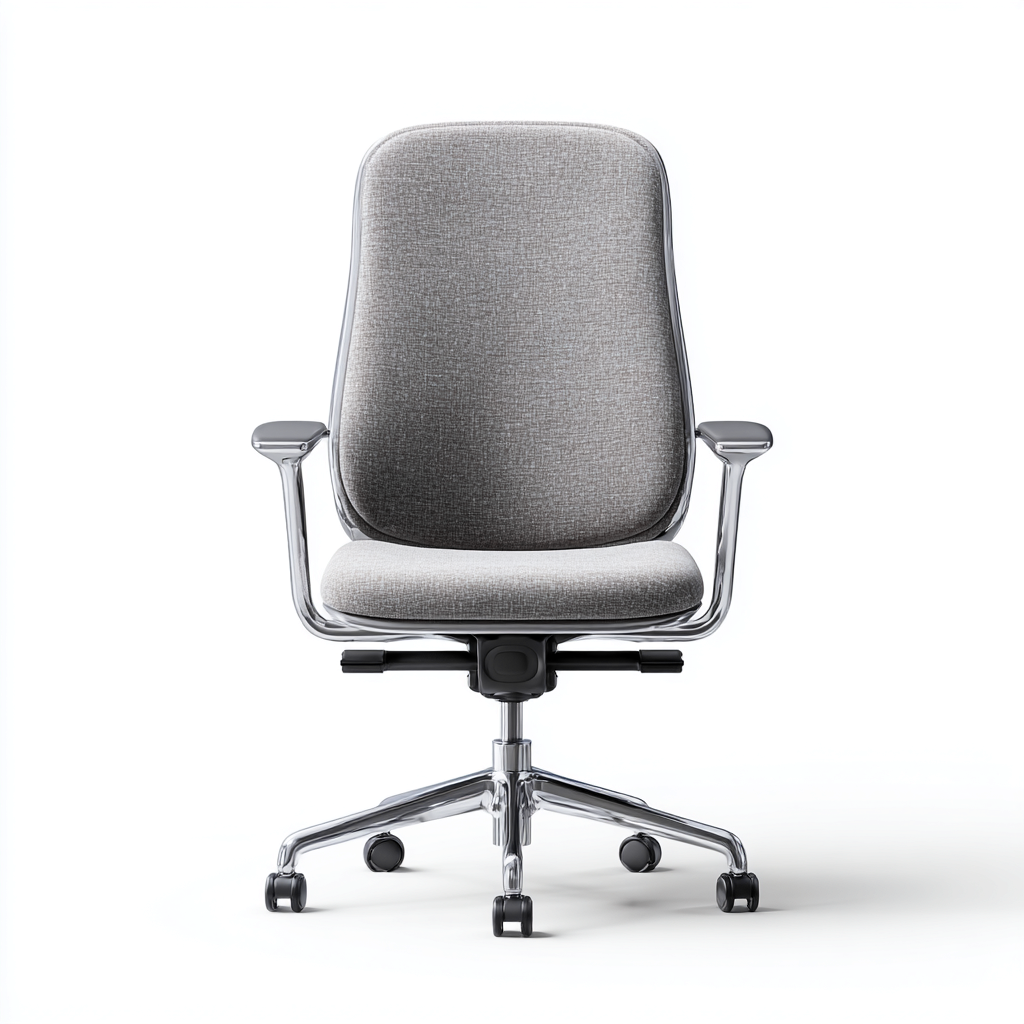 Sedia da ufficio in tessuto 64x63x110 cm - Grigio - Stile moderno per ambiente professionale-Interiorixe