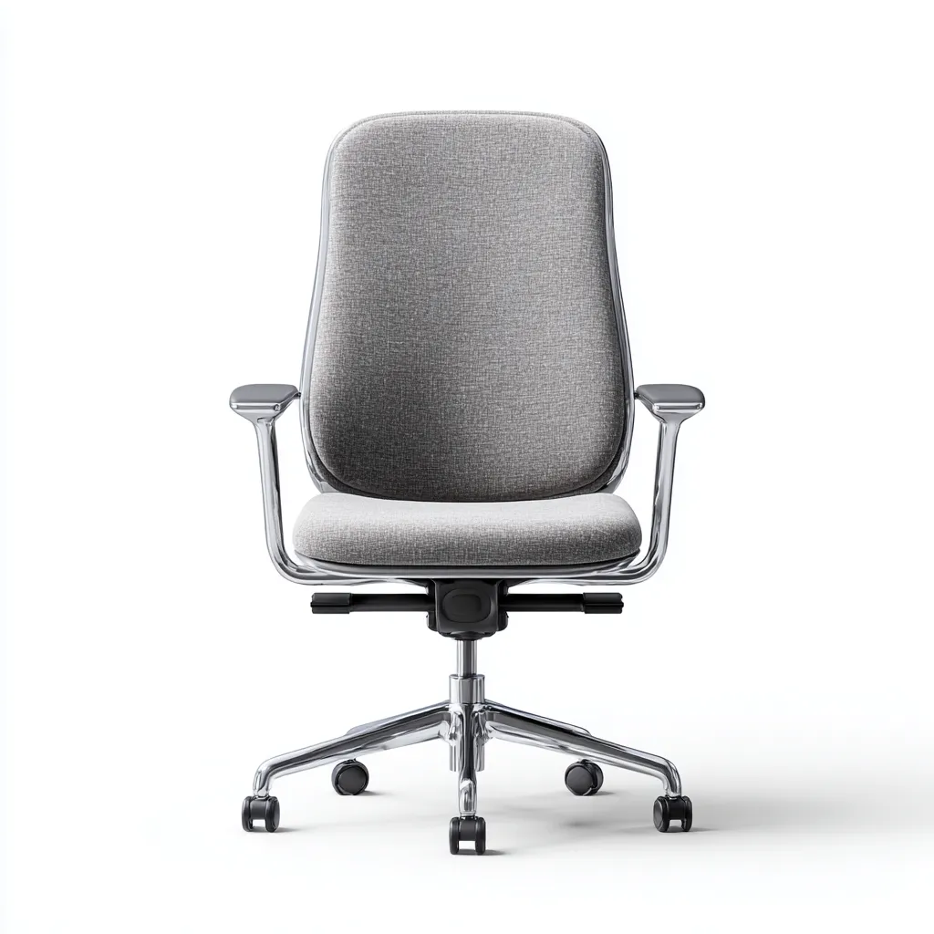 Sedia da ufficio in tessuto 64x63x110 cm - Grigio - Stile moderno per ambiente professionale-Interiorixe