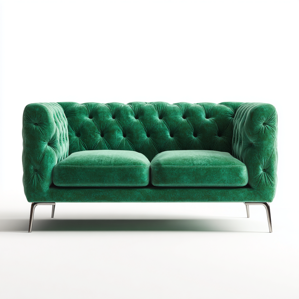 Divano a due posti in tessuto verde 160x85x75 cm - stile moderno - adatto per soggiorno - colore verde-Interiorixe