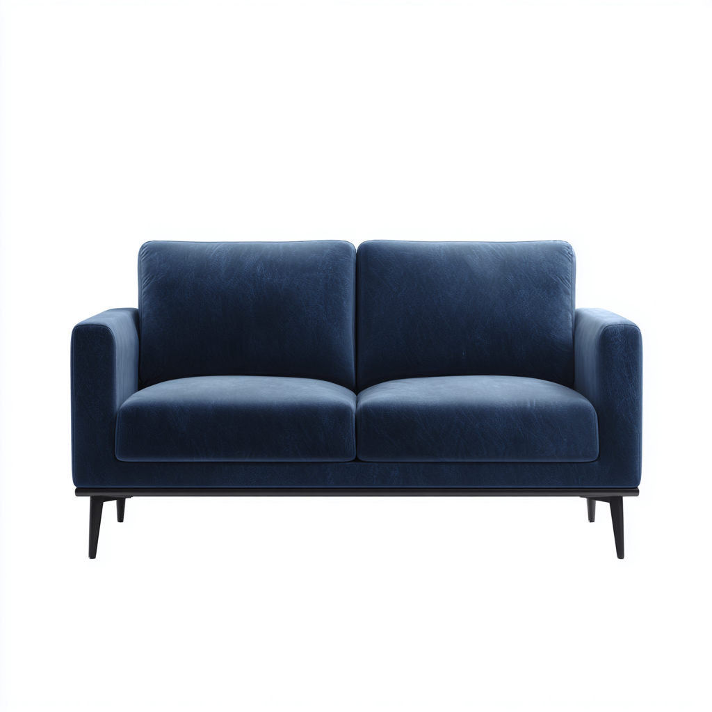 Divano a due posti in tessuto 160x85x85 cm - blu scuro - design moderno - adatto per soggiorno-Interiorixe