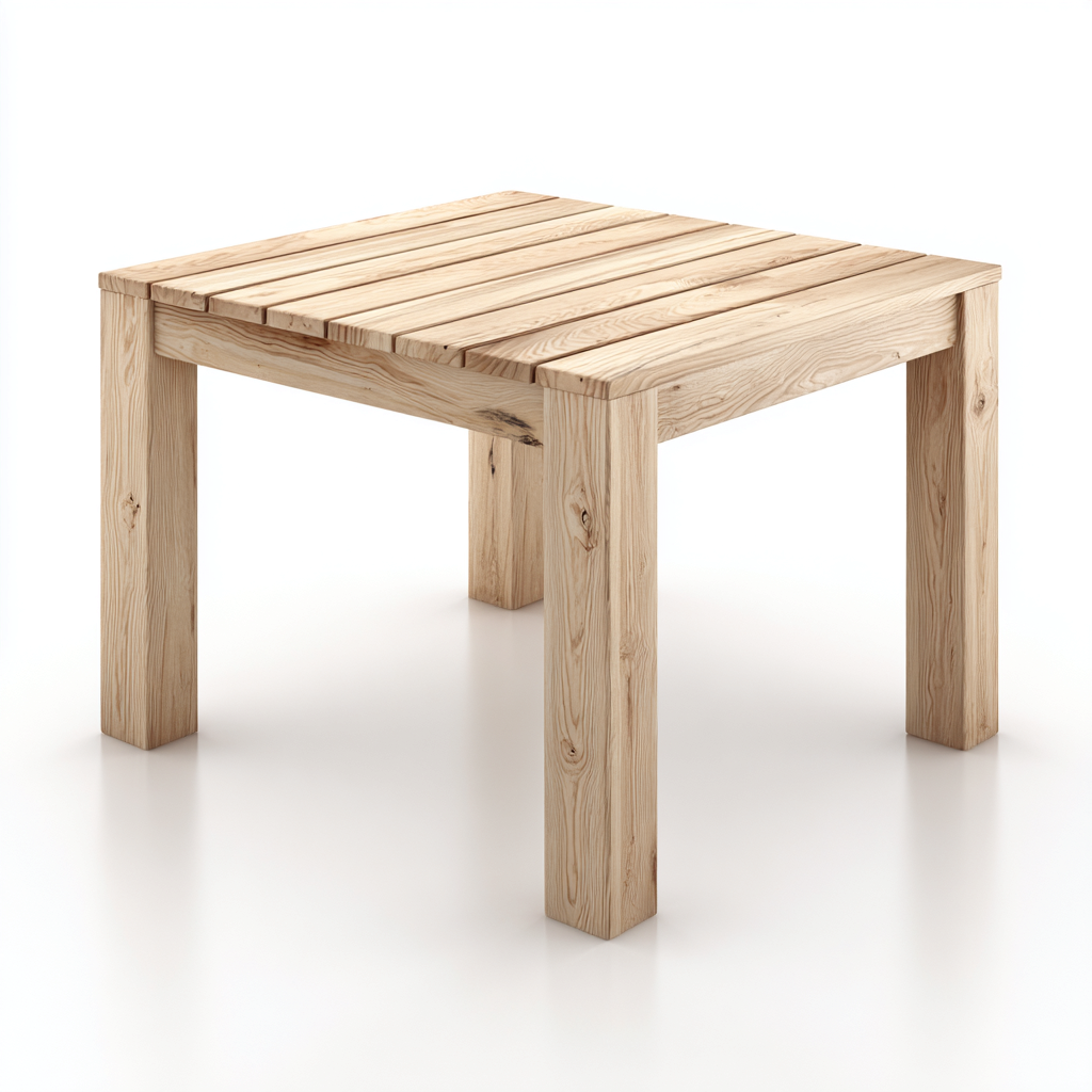 Tavolo da giardino quadrato in legno massello - 90x90x75 cm - colore naturale - adatto per esterni - design rustico-Interiorixe