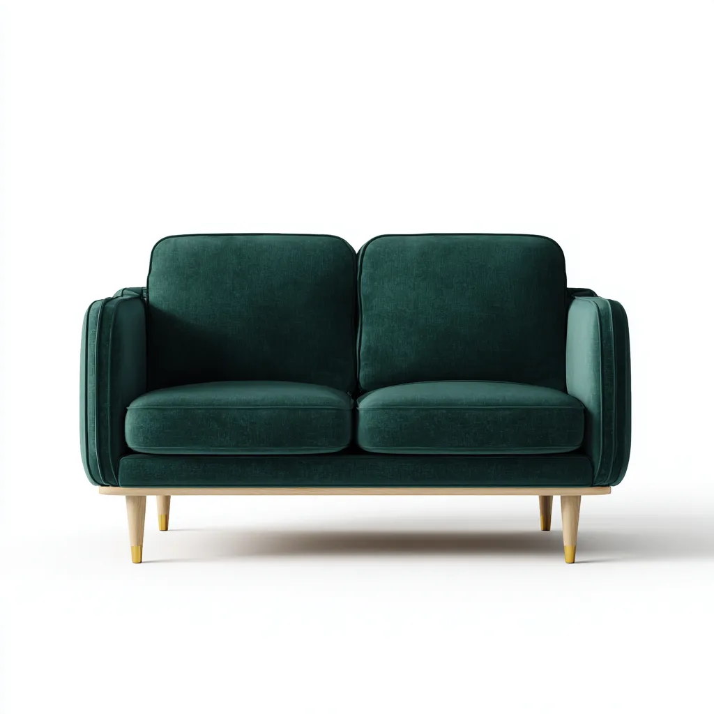 Divano a due posti in tessuto 160x85x85 cm - verde scuro - design moderno - adatto per soggiorno-Interiorixe