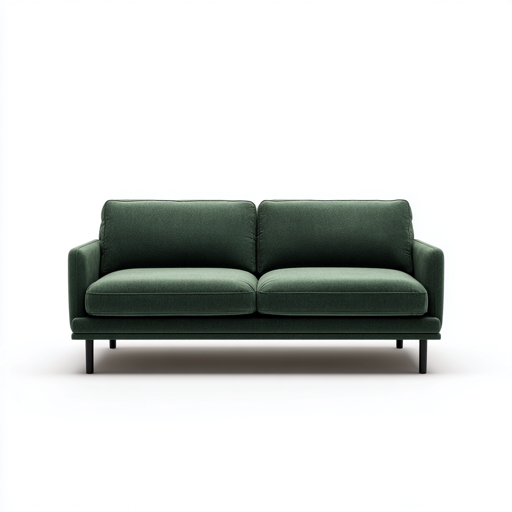Divano a due posti in tessuto 160x85x85 cm - verde scuro - design moderno - adatto per soggiorno-Interiorixe