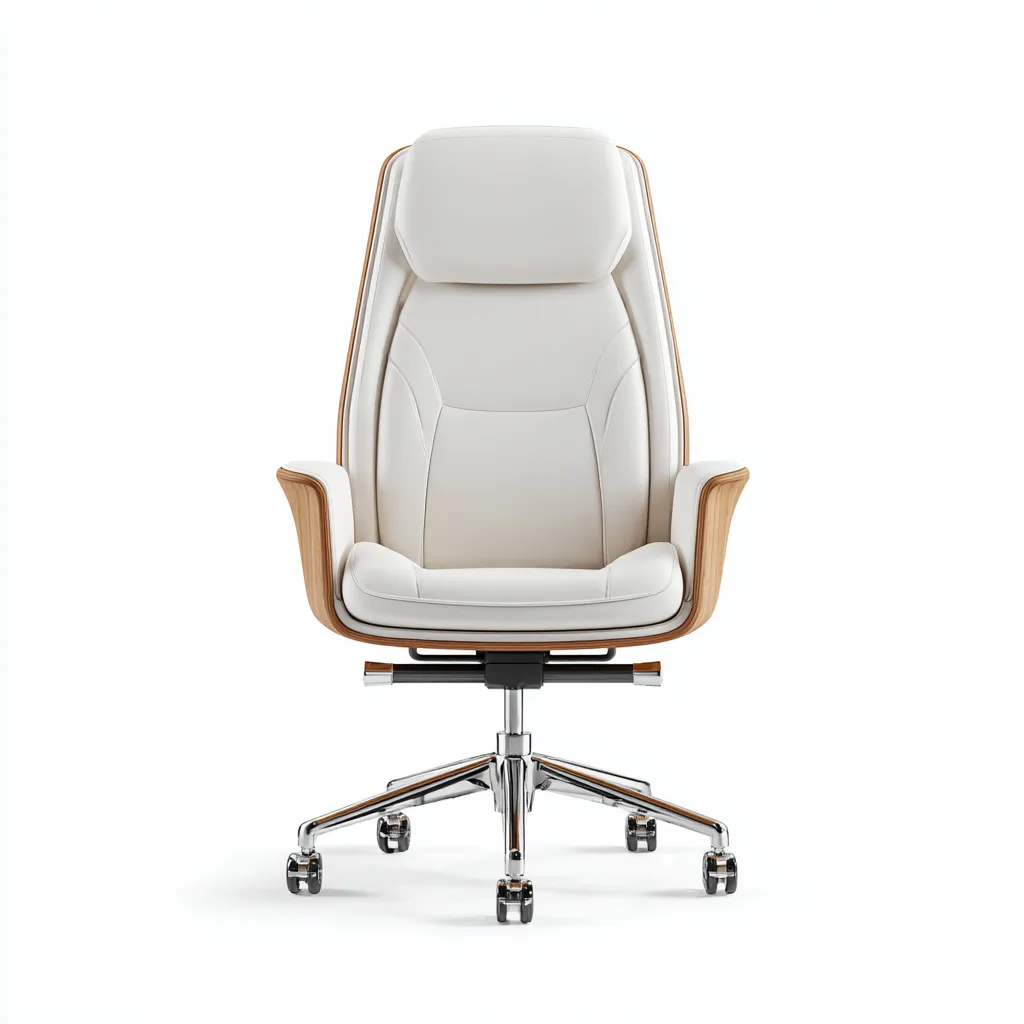 Sedia da ufficio in pelle 68x70x120 cm - Bianco - Stile moderno direzionale per studio e ambiente professionale-Interiorixe