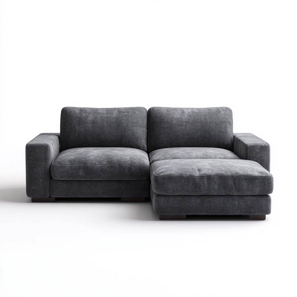 Divano angolare in tessuto 230x180x85 cm - grigio scuro - design moderno per soggiorno-Interiorixe