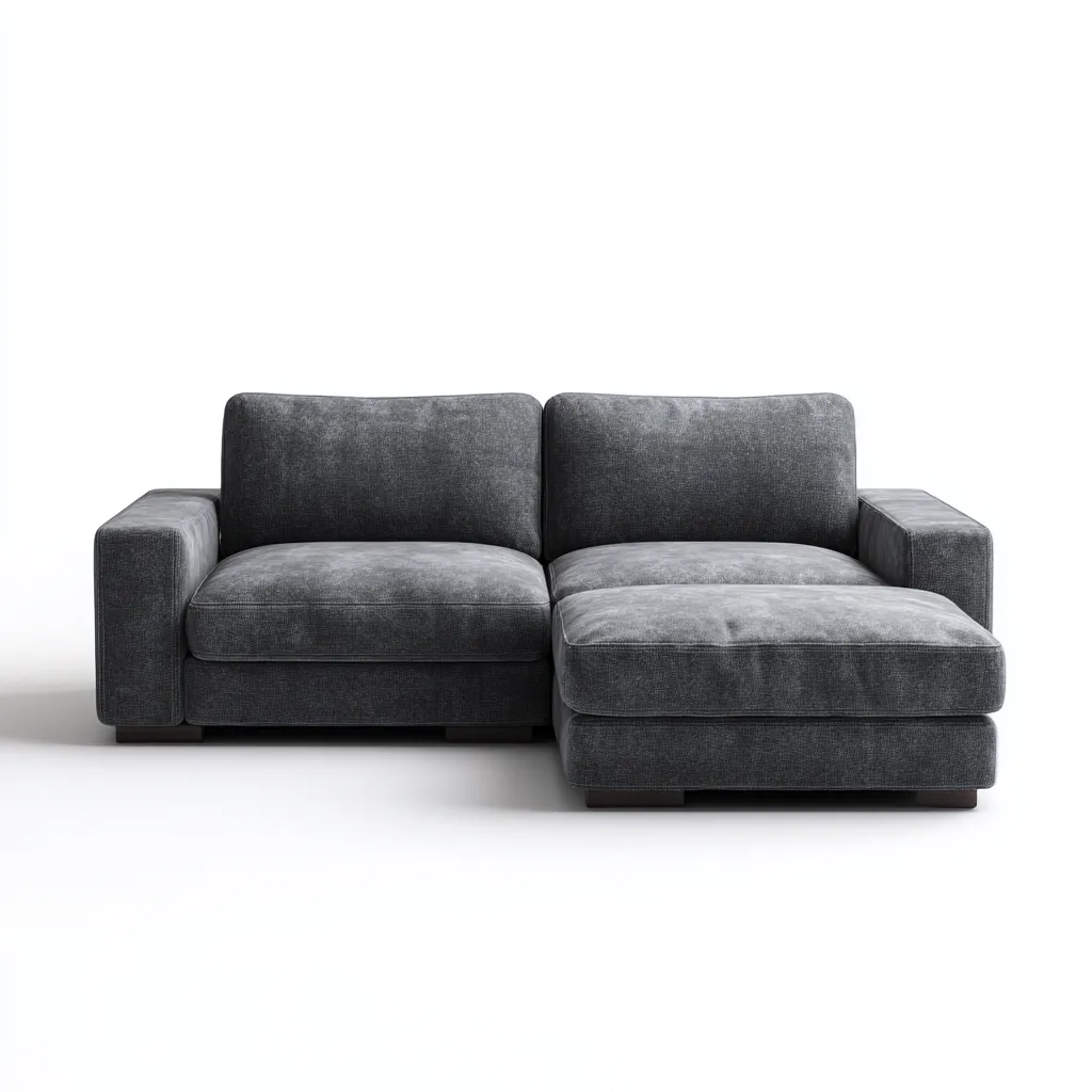 Divano angolare in tessuto 230x180x85 cm - grigio scuro - design moderno per soggiorno-Interiorixe