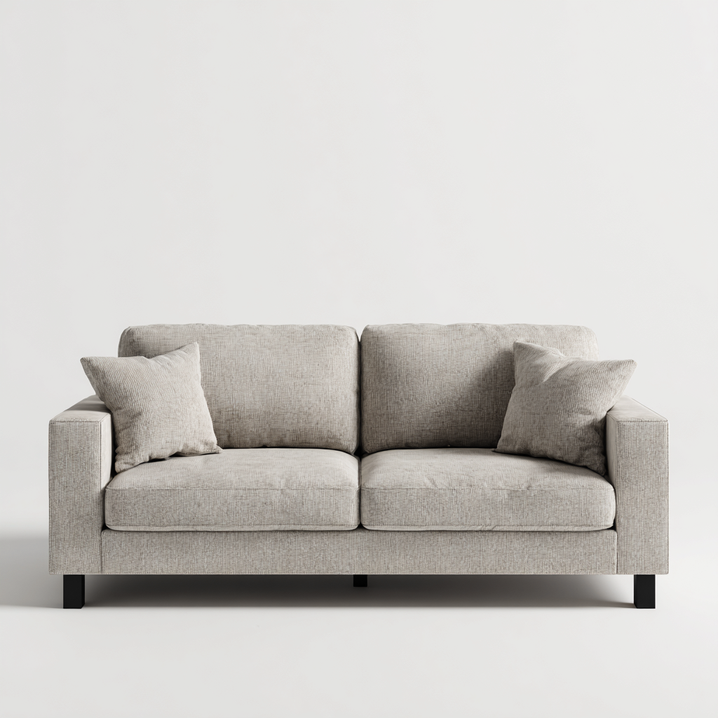 Divano a due posti in tessuto 160x85x85 cm - grigio chiaro - design moderno - adatto per soggiorno-Interiorixe