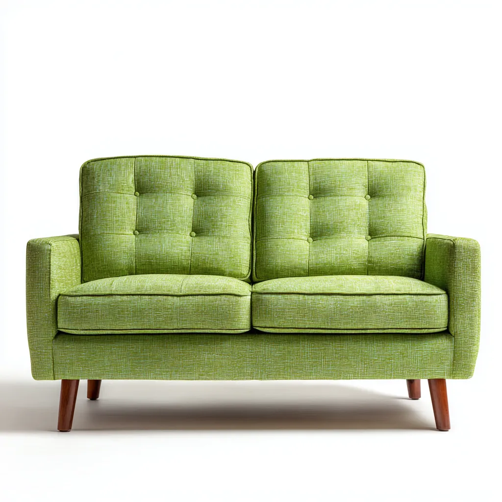 Divano a due posti in tessuto 160x85x85 cm - verde - stile moderno degli anni '50 - adatto per soggiorno-Interiorixe