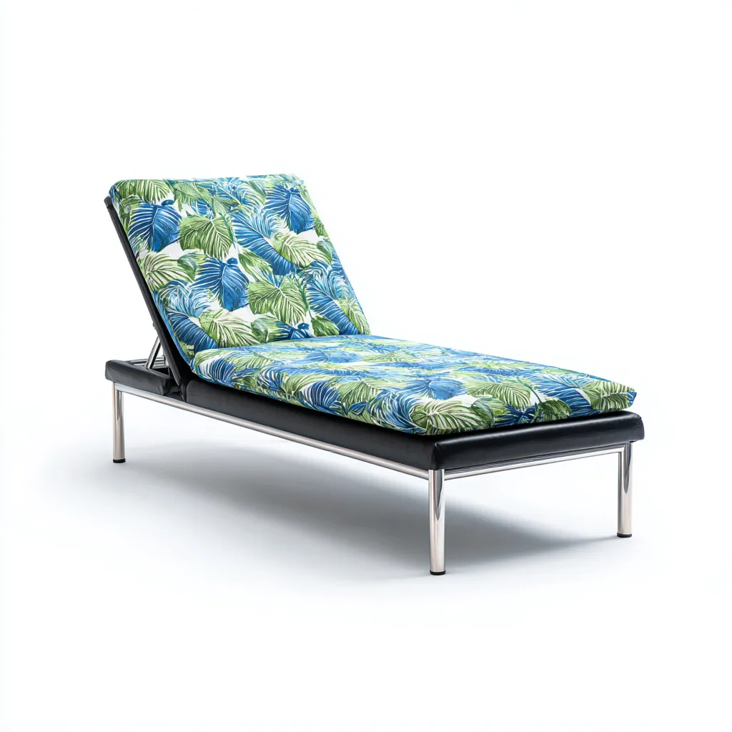 Lettino da sole - adatto per esterno - tessuto e metallo - blu e verde - 150x60x85 cm - design moderno-Interiorixe