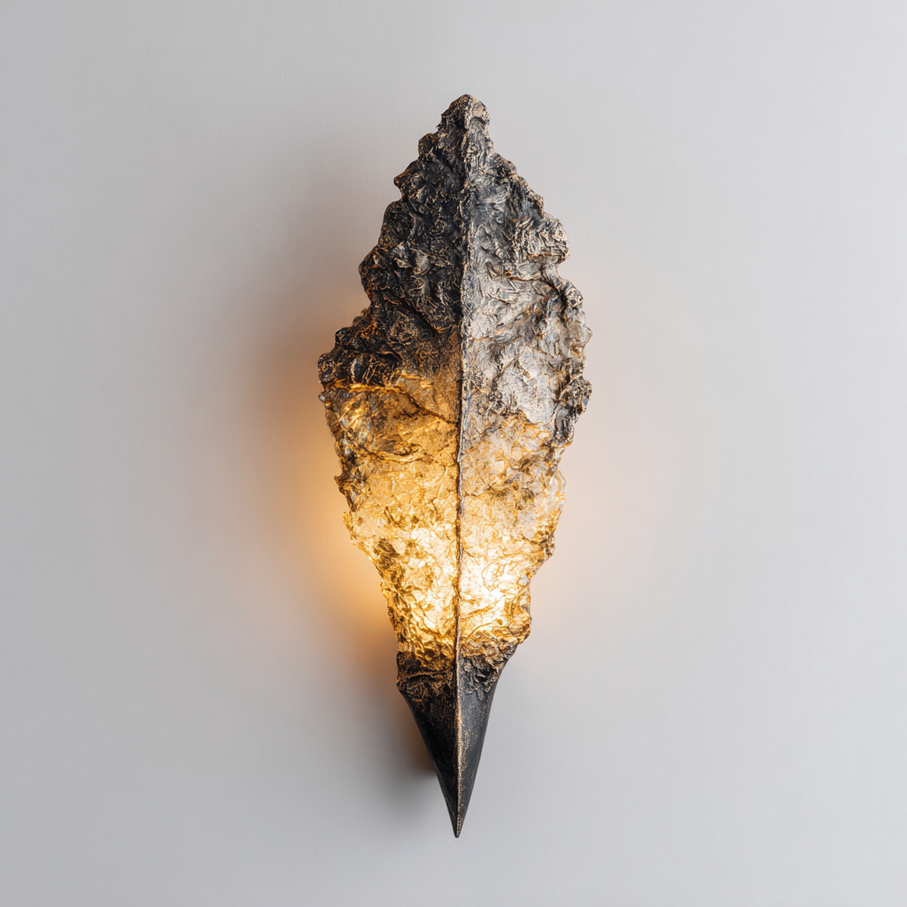 Applique metal - dark bronze - organic design - 10x30 cm - stile moderno - per soggiorno-Interiorixe