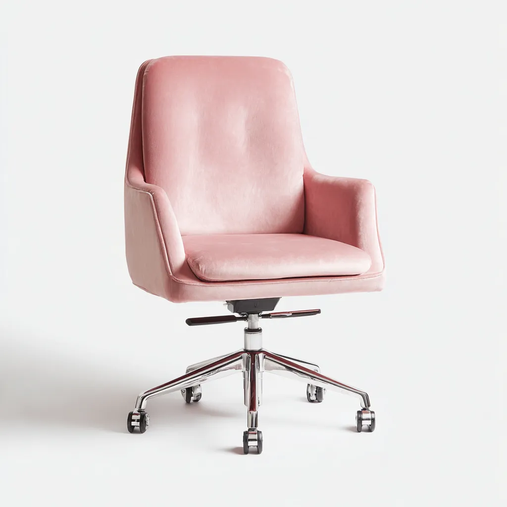 Sedia da ufficio in tessuto 62x60x90 cm - Rosa - Stile moderno per area lavoro domestica-Interiorixe