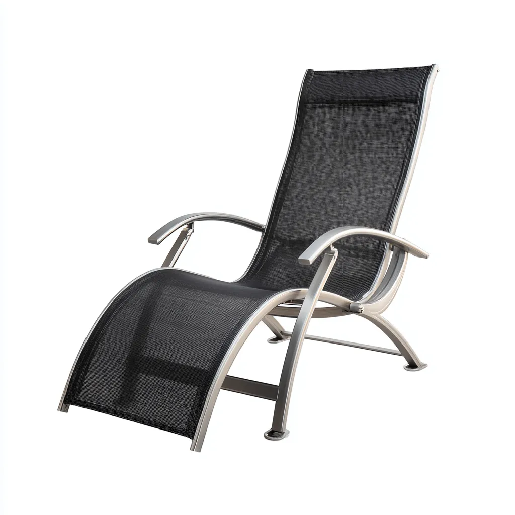 Lettino da sole - adatto per esterno - tessuto e alluminio - grigio e nero - 150x60x85 cm - design moderno-Interiorixe