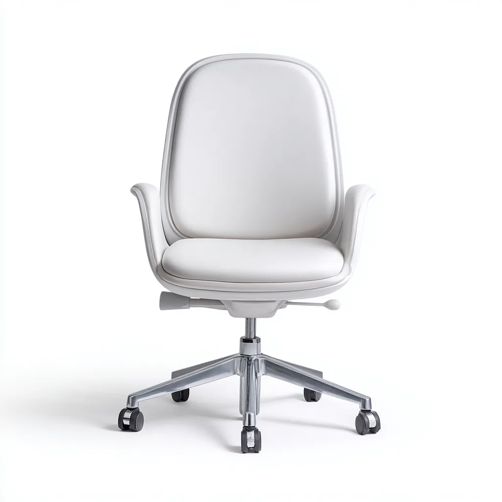 Sedia da ufficio in pelle 58x62x90 cm - Bianco - Stile moderno minimal per studio e postazione domestica-Interiorixe