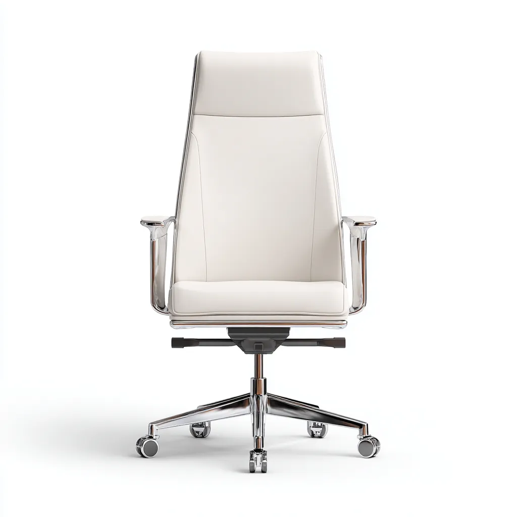 Sedia da ufficio in pelle 68x72x120 cm - Bianco - Stile moderno executive per ufficio direzionale-Interiorixe
