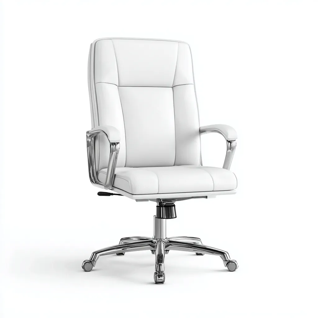 Sedia da ufficio in pelle 67x70x112 cm - Bianco - Stile moderno elegante per ufficio e area direzionale-Interiorixe