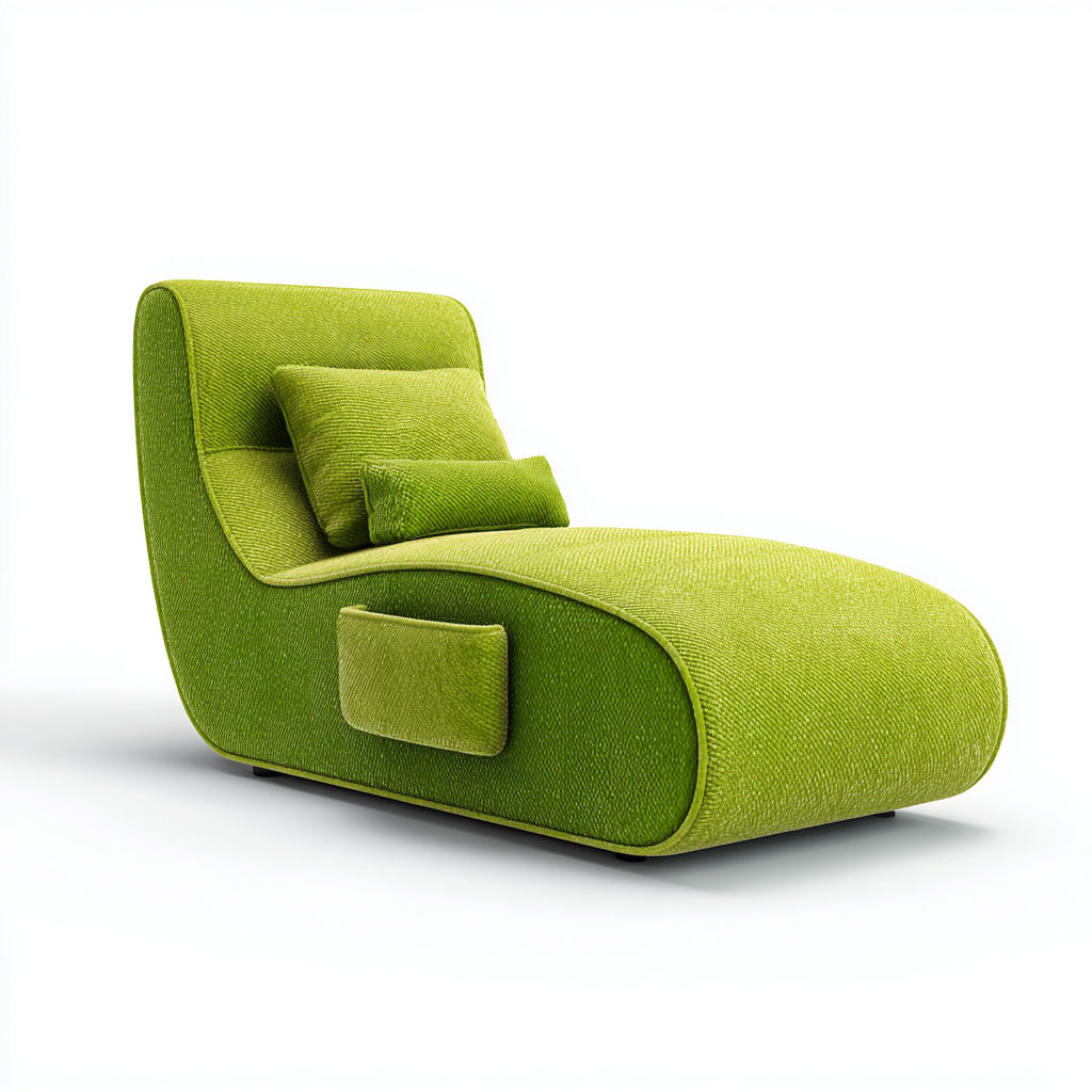 Lettino da sole imbottito in tessuto 170x70x85 cm - verde chiaro - stile moderno adatto per esterni-Interiorixe