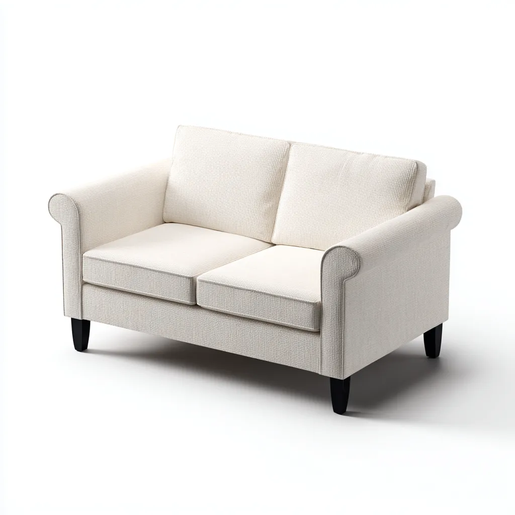 Divano a due posti in tessuto 160x85x85 cm - bianco - design moderno - adatto per soggiorno-Interiorixe