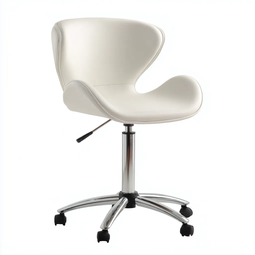 Sedia da ufficio in pelle 55x58x83 cm - Bianco - Stile moderno elegante per studio e postazione domestica-Interiorixe