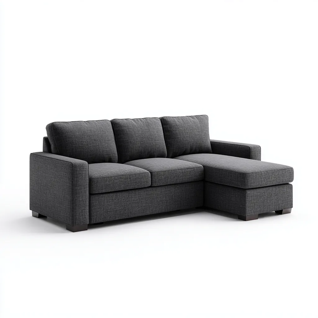 Divano angolare in tessuto 250x180x85 cm - grigio scuro - design moderno per soggiorno-Interiorixe