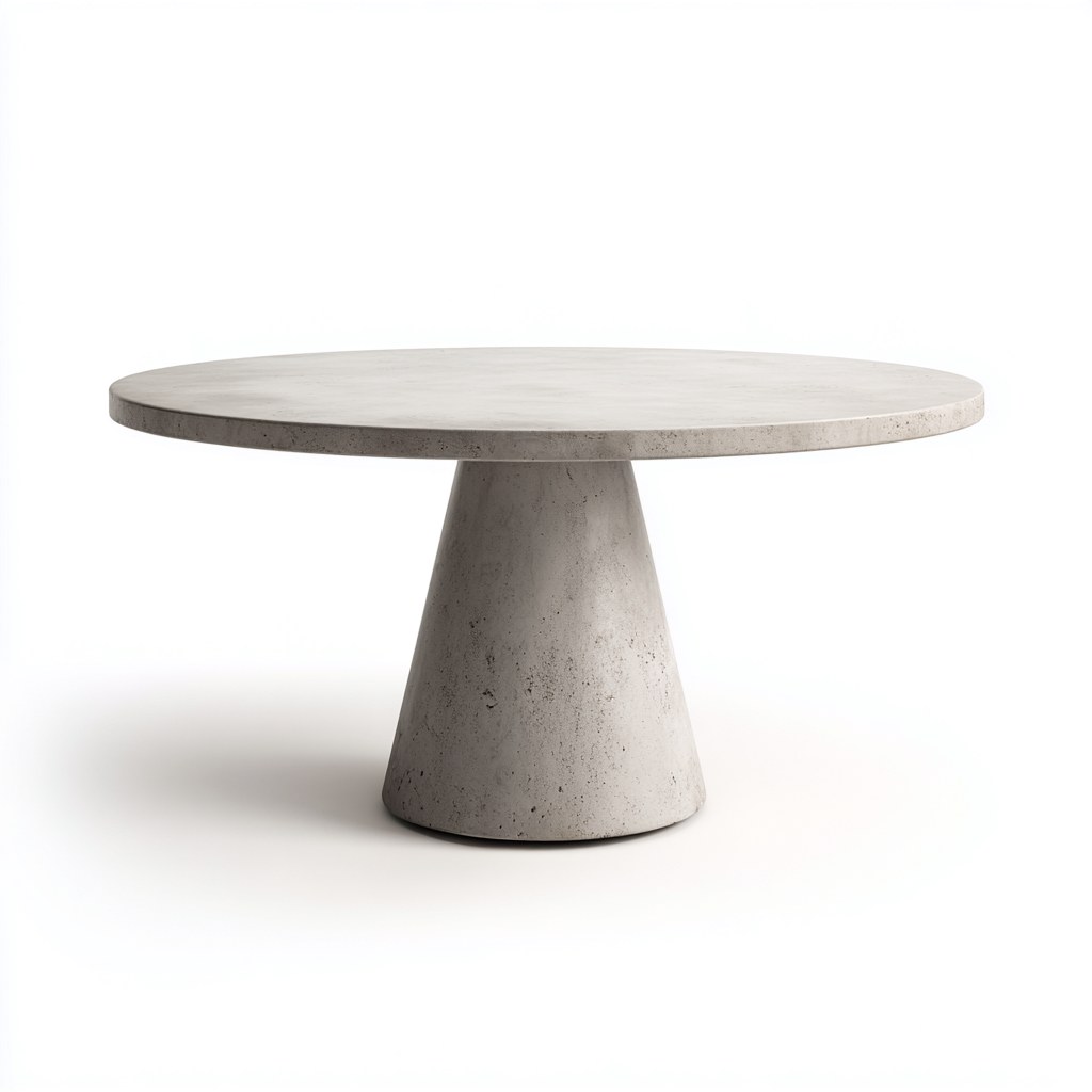 Tavolo da giardino - cemento - 110x110x75 cm - grigio - stile contemporaneo minimalista-Interiorza