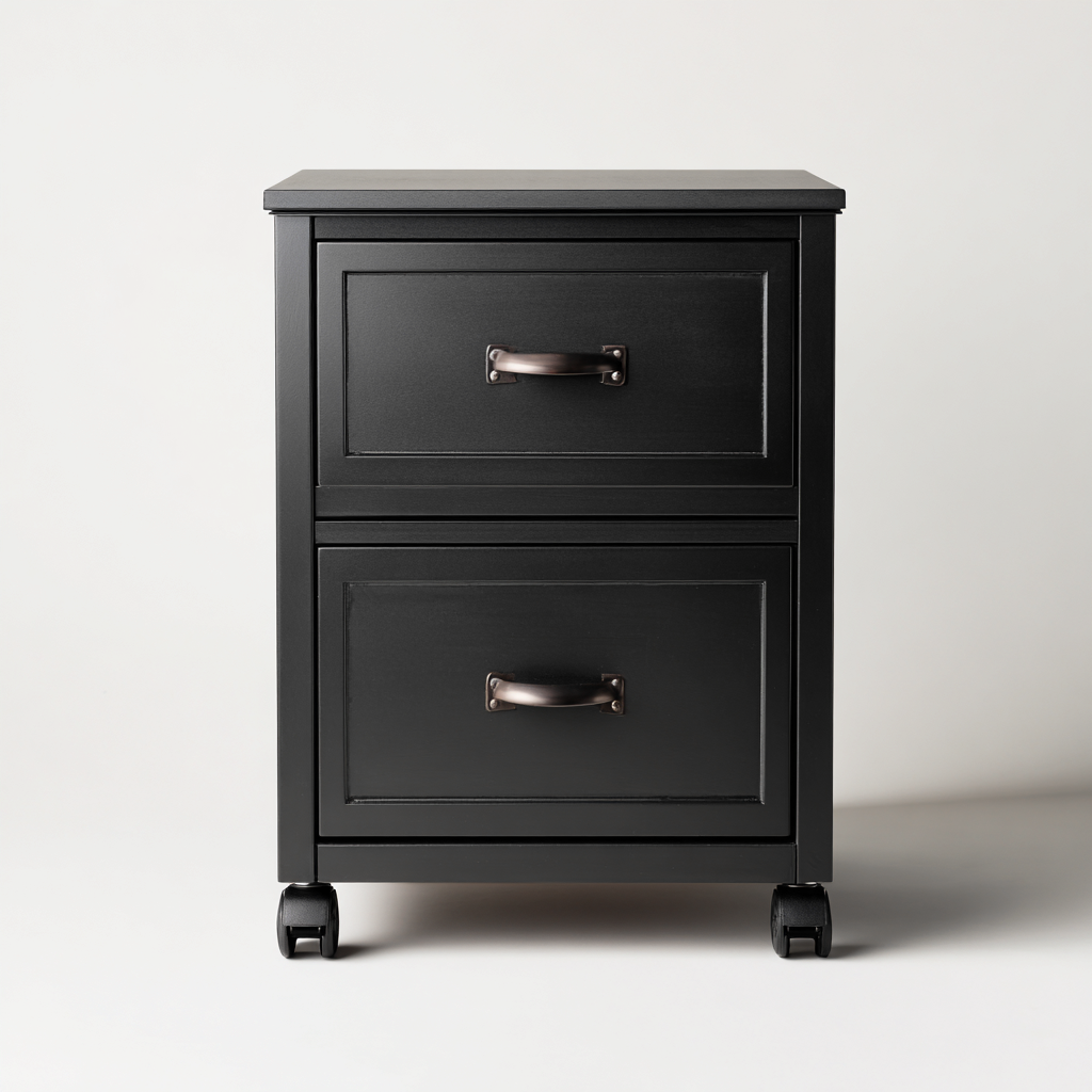 Armadio per ufficio - legno-metallo - 45x50x65 cm - nero - stile moderno con-Interiorza