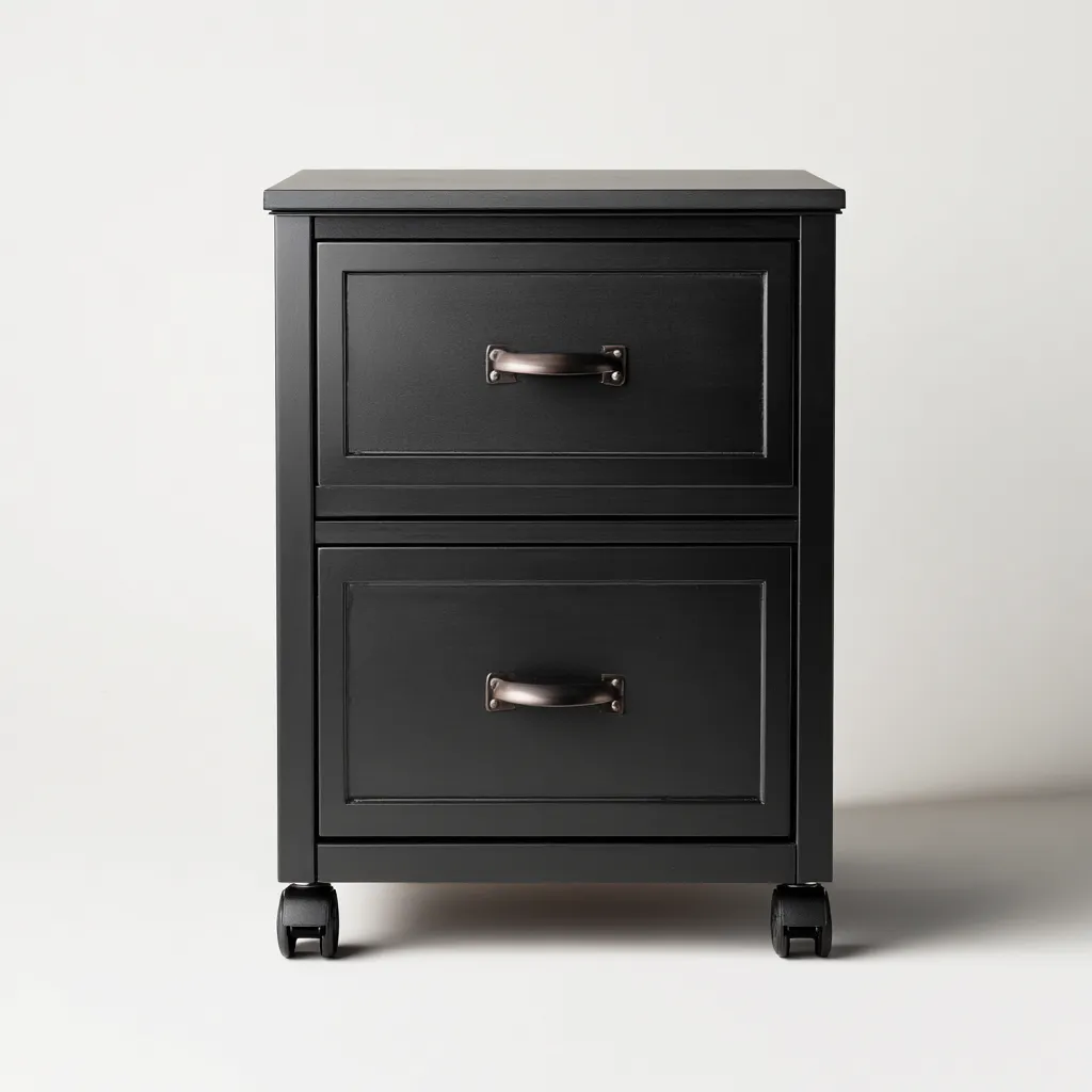 Armadio per ufficio - legno-metallo - 45x50x65 cm - nero - stile moderno con-Interiorza