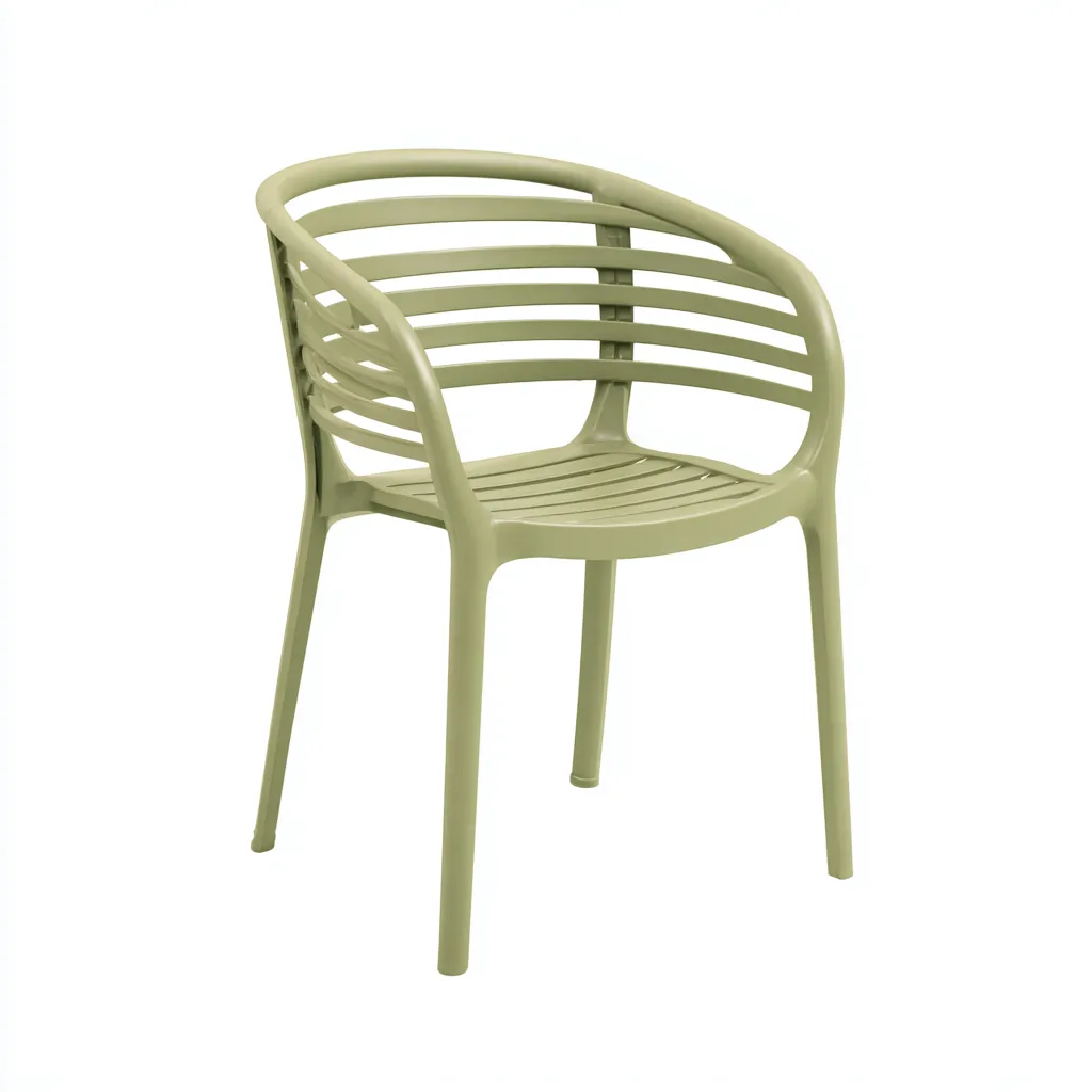 Sedia da giardino - plastica - 55x57x80 cm - verde salvia - stile moderno impilabile-Interiorza