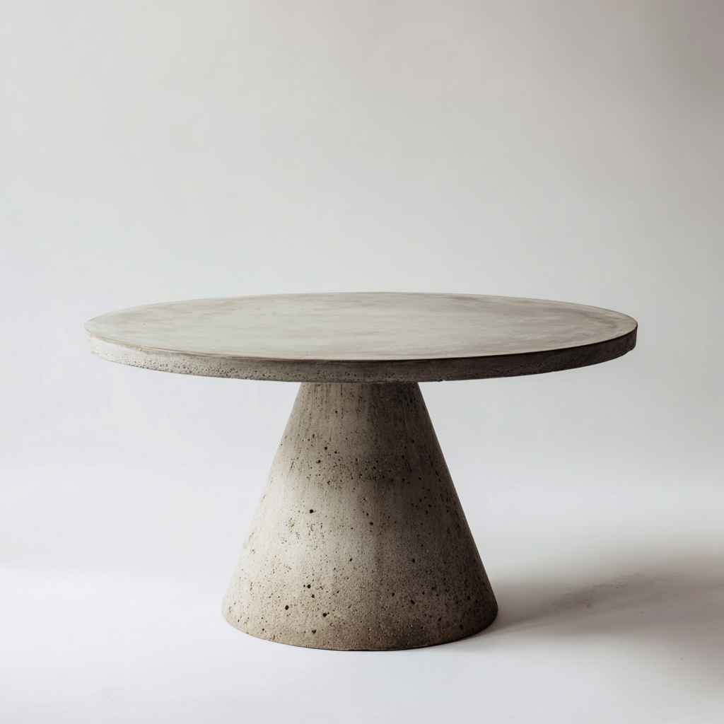 Tavolo da giardino - cemento - 115x115x75 cm - grigio - stile moderno scultoreo-Interiorza