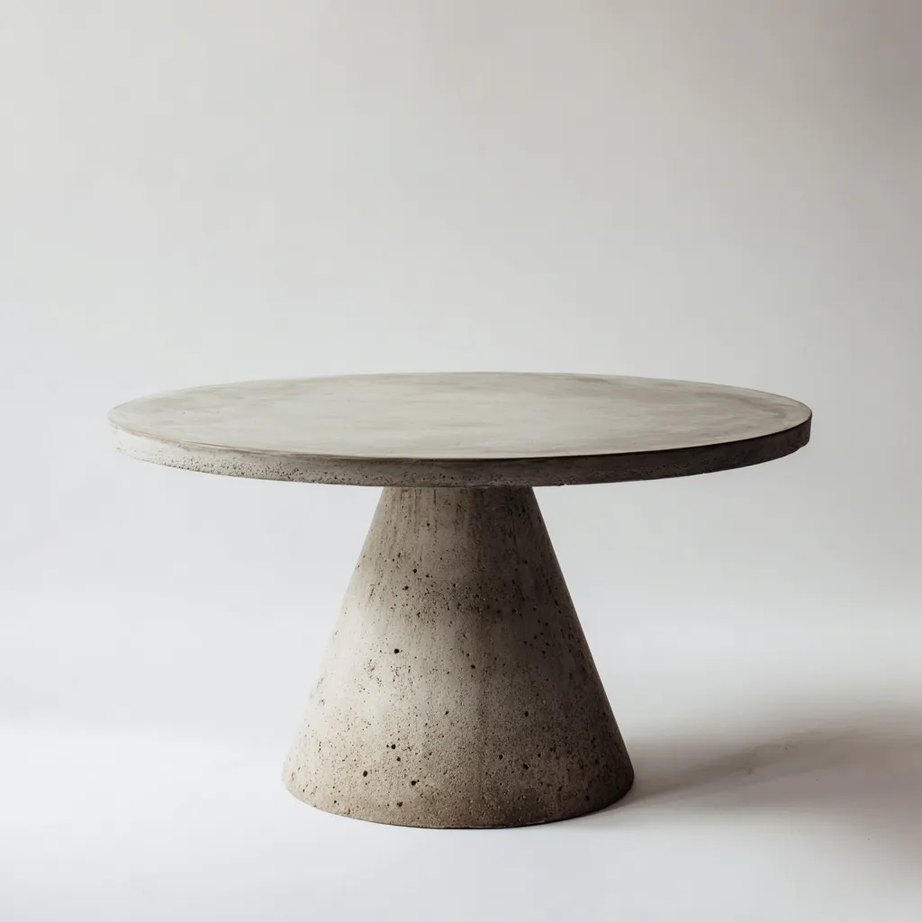 Tavolo da giardino - cemento - 115x115x75 cm - grigio - stile moderno scultoreo-Interiorza