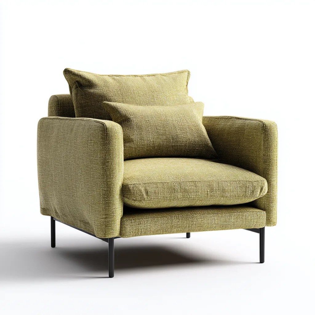 Poltrona-tessuto-metallo-82x84x85 cm-verde oliva-stile moderno-Interiorza