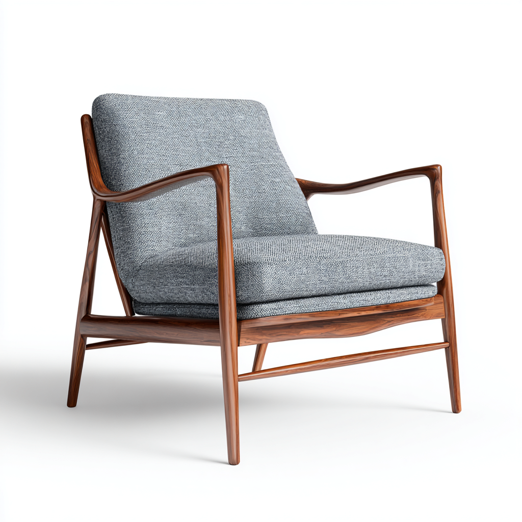 Poltrona-tessuto-legno-75x82x88 cm-grigio-blu-stile scandinavo moderno-Interiorza