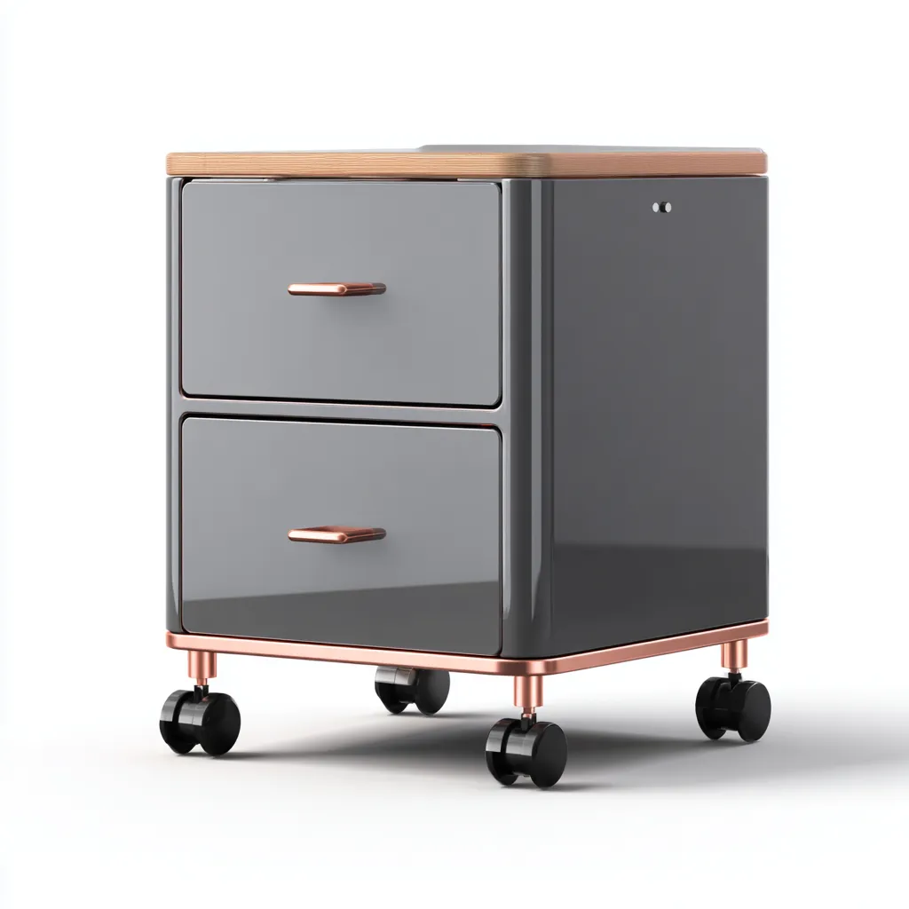 Armadio per ufficio - metallo - 42x40x62 cm - grigio-rame - stile moderno-Interiorza