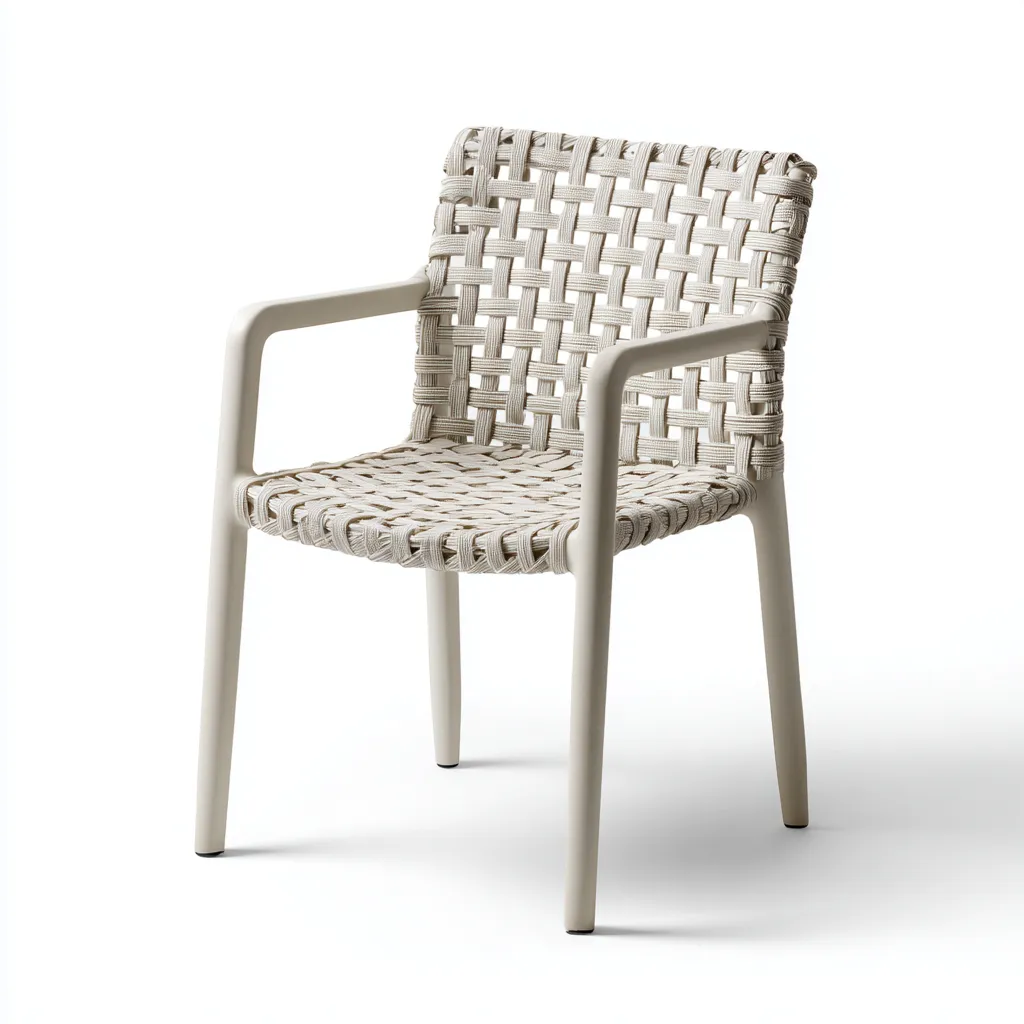 Sedia da giardino in plastica-rattan 56x59x85 cm - beige - stile moderno-Interiorza