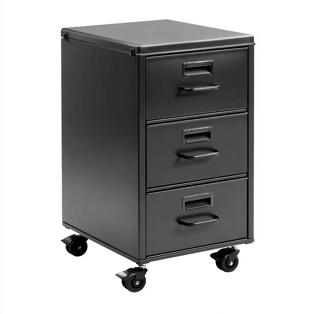 Armadio per ufficio - metallo - 40x50x70 cm - nero - stile moderno-Interiorza