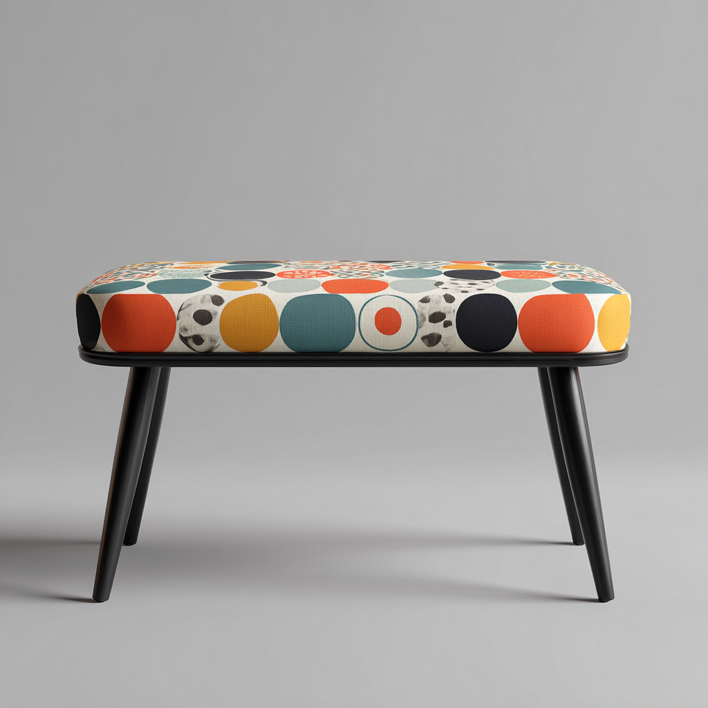 Panca per letto - tessuto-legno - 102x40x46 cm - multicolore - design moderno pop-Interiorza