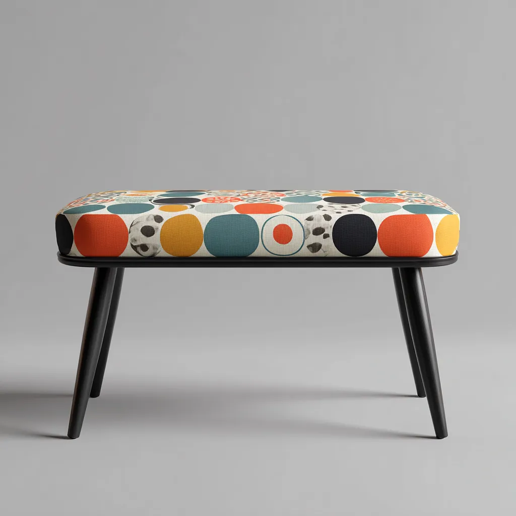 Panca per letto - tessuto-legno - 102x40x46 cm - multicolore - design moderno pop-Interiorza