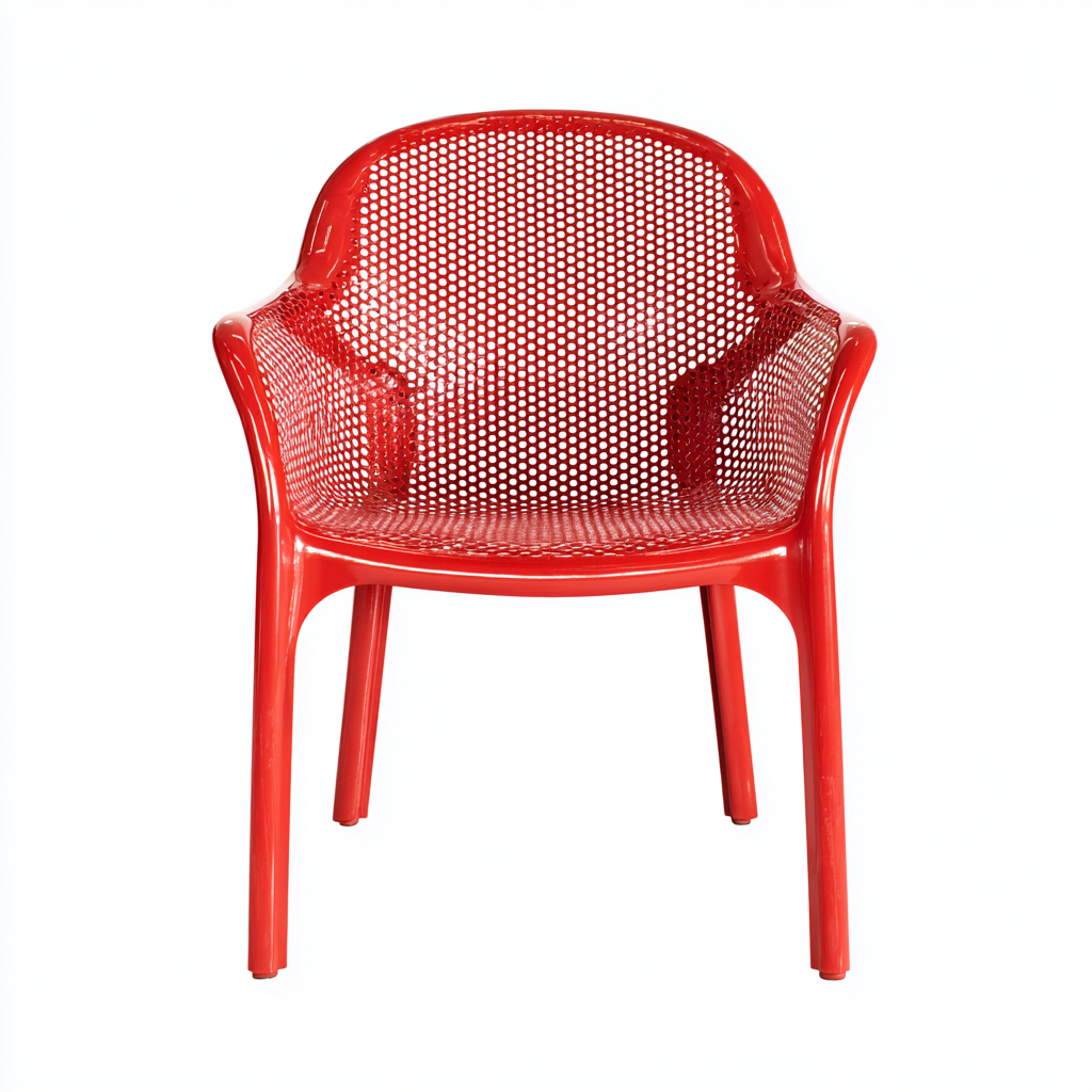Sedia da giardino - plastica - 56x57x81 cm - rosso - stile moderno impilabile-Interiorza