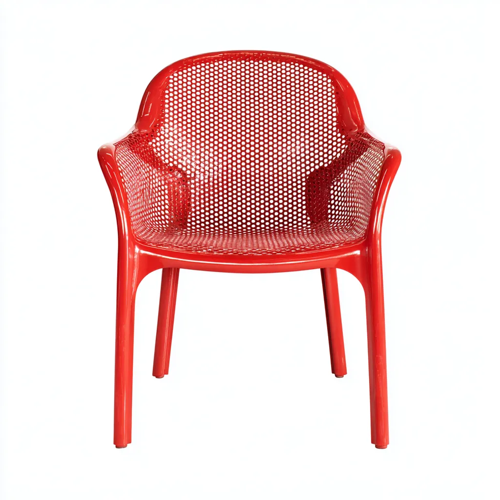Sedia da giardino - plastica - 56x57x81 cm - rosso - stile moderno impilabile-Interiorza