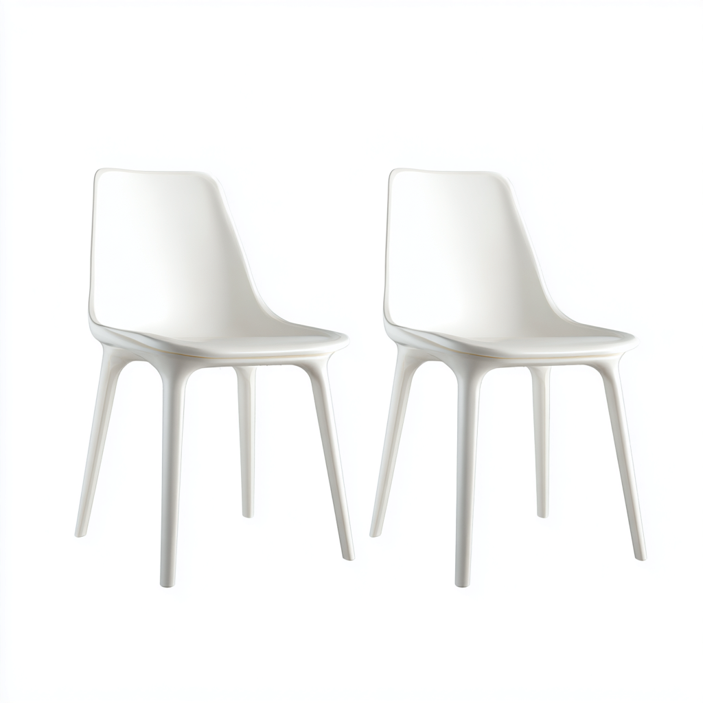 Sedia da giardino - plastica - 46x51x83 cm - bianco - stile moderno minimalista impilabile-Interiorza