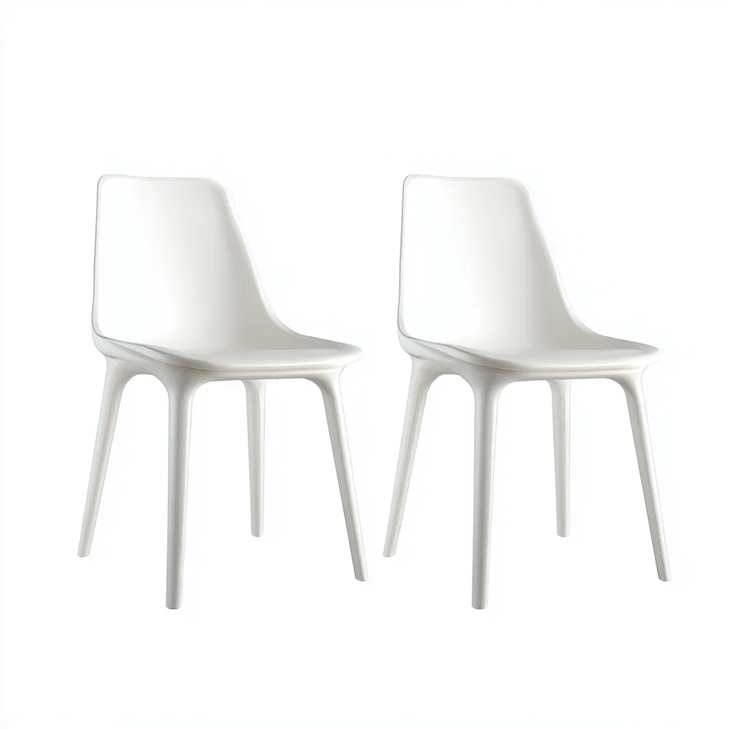 Sedia da giardino - plastica - 46x51x83 cm - bianco - stile moderno minimalista impilabile-Interiorza