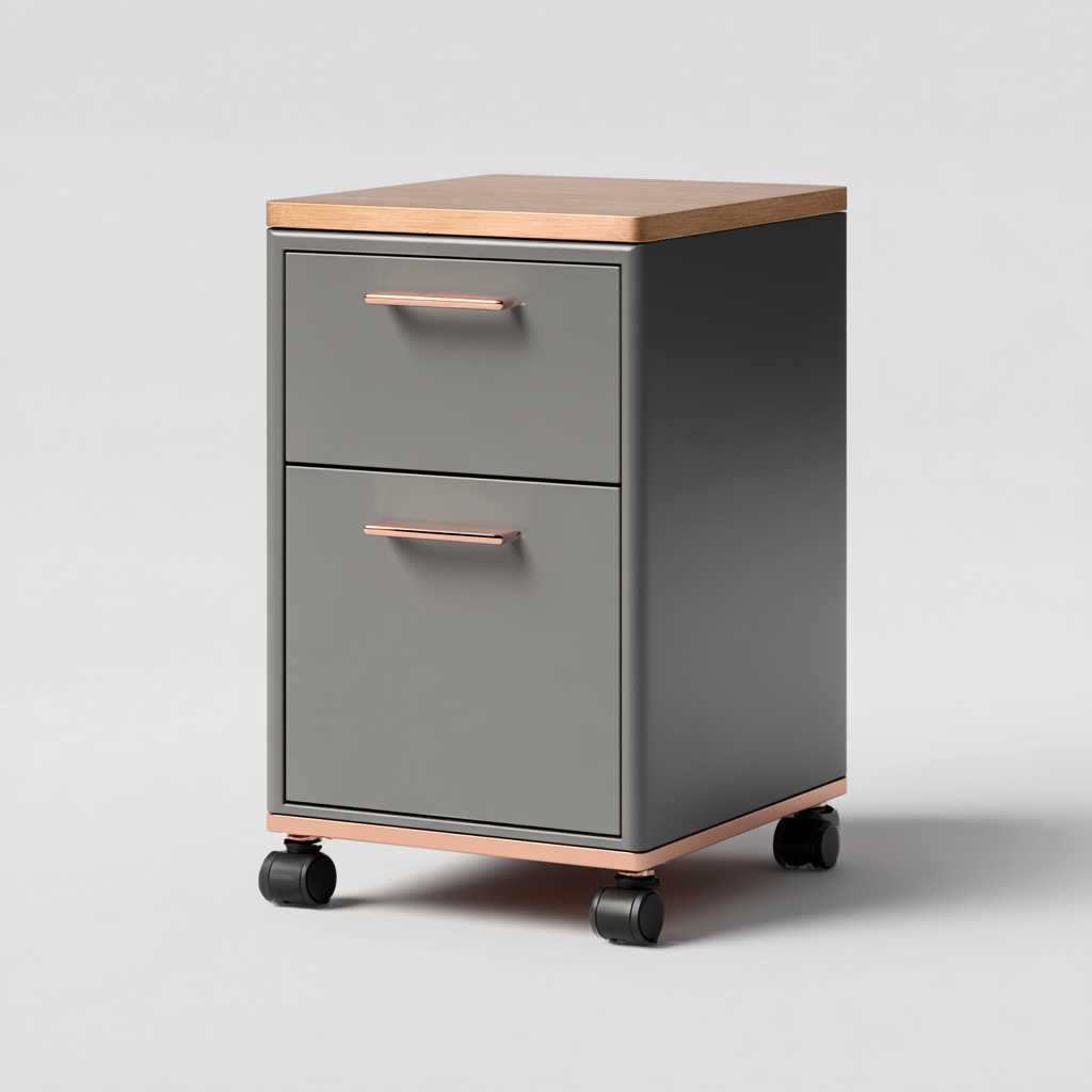 Armadio per ufficio - metallo - 42x40x63 cm - grigio-rame - stile moderno-Interiorza