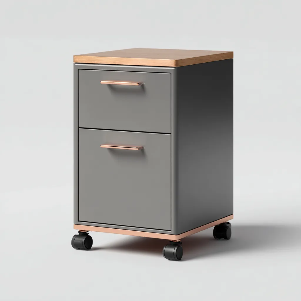 Armadio per ufficio - metallo - 42x40x63 cm - grigio-rame - stile moderno-Interiorza