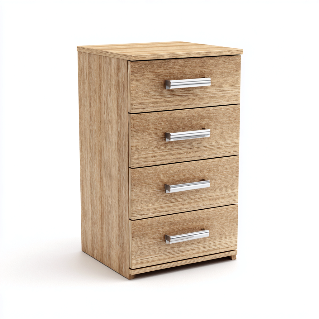 Armadio per ufficio - legno-metallo - 45x40x88 cm - rovere chiaro - stile moderno-Interiorza