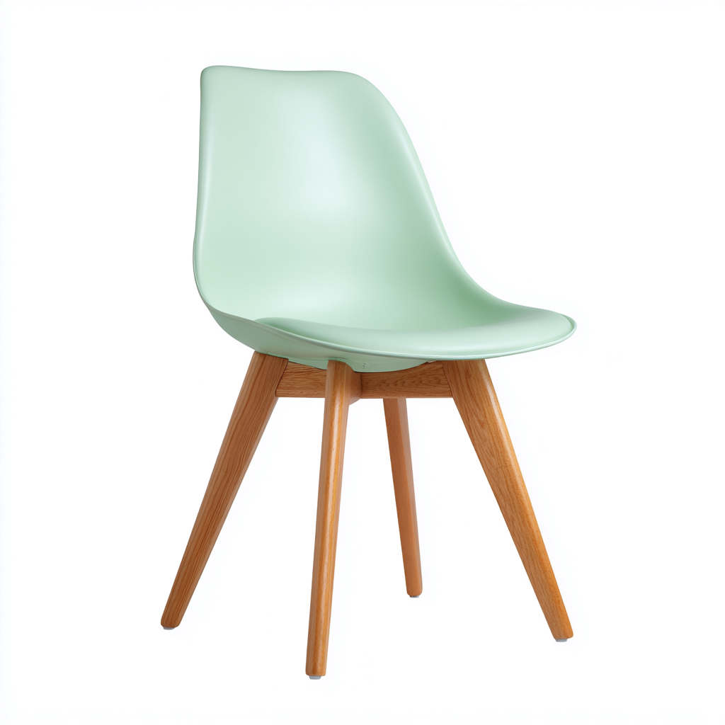 Sedia da giardino - plastica-legno - 49x53x82 cm - verde menta - stile scandinavo moderno-Interiorza