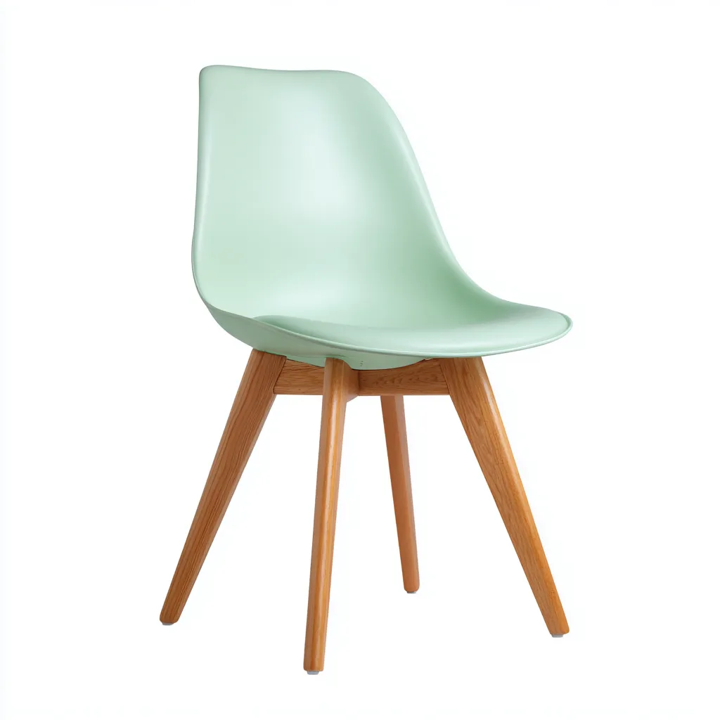 Sedia da giardino - plastica-legno - 49x53x82 cm - verde menta - stile scandinavo moderno-Interiorza