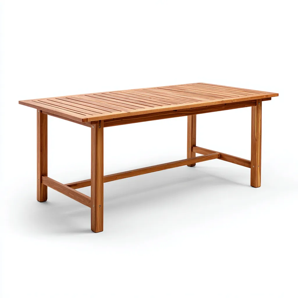 Tavolo da giardino in legno massello 180x90x75 cm - marrone naturale - design classico resistente-Interiorza